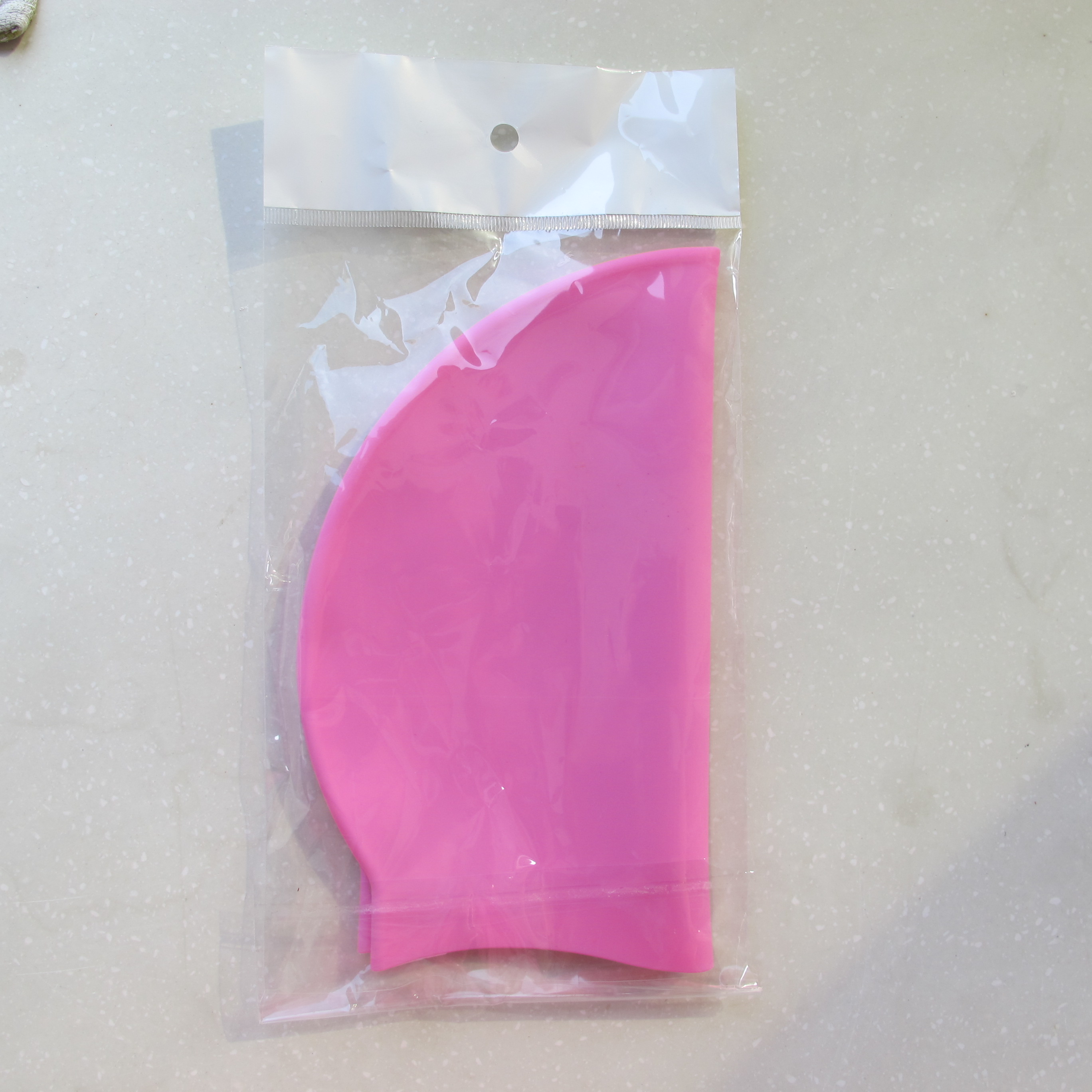 粉色硅胶游泳帽